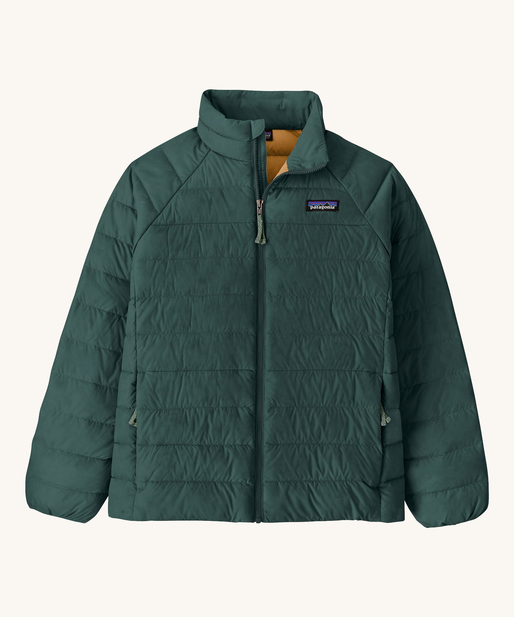  A Patagonia kidsdown sweater jacket in  cascade green available at Babipur.