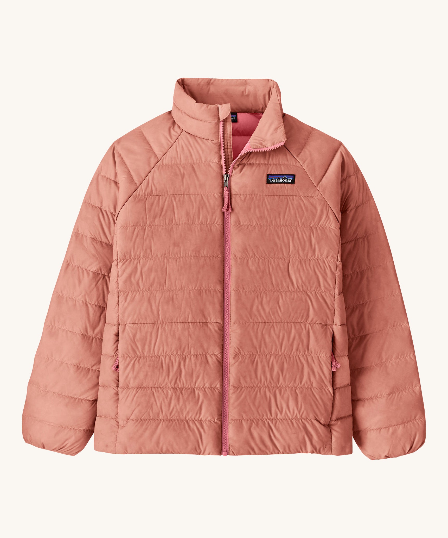  A Patagonia kidsdown sweater jacket in moment pink available at Babipur.