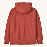 The back of the Patagonia Kids Hoody Sweatshirt in a Potters Red colour available at Babipur.