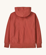 The back of the Patagonia Kids Hoody Sweatshirt in a Potters Red colour available at Babipur.