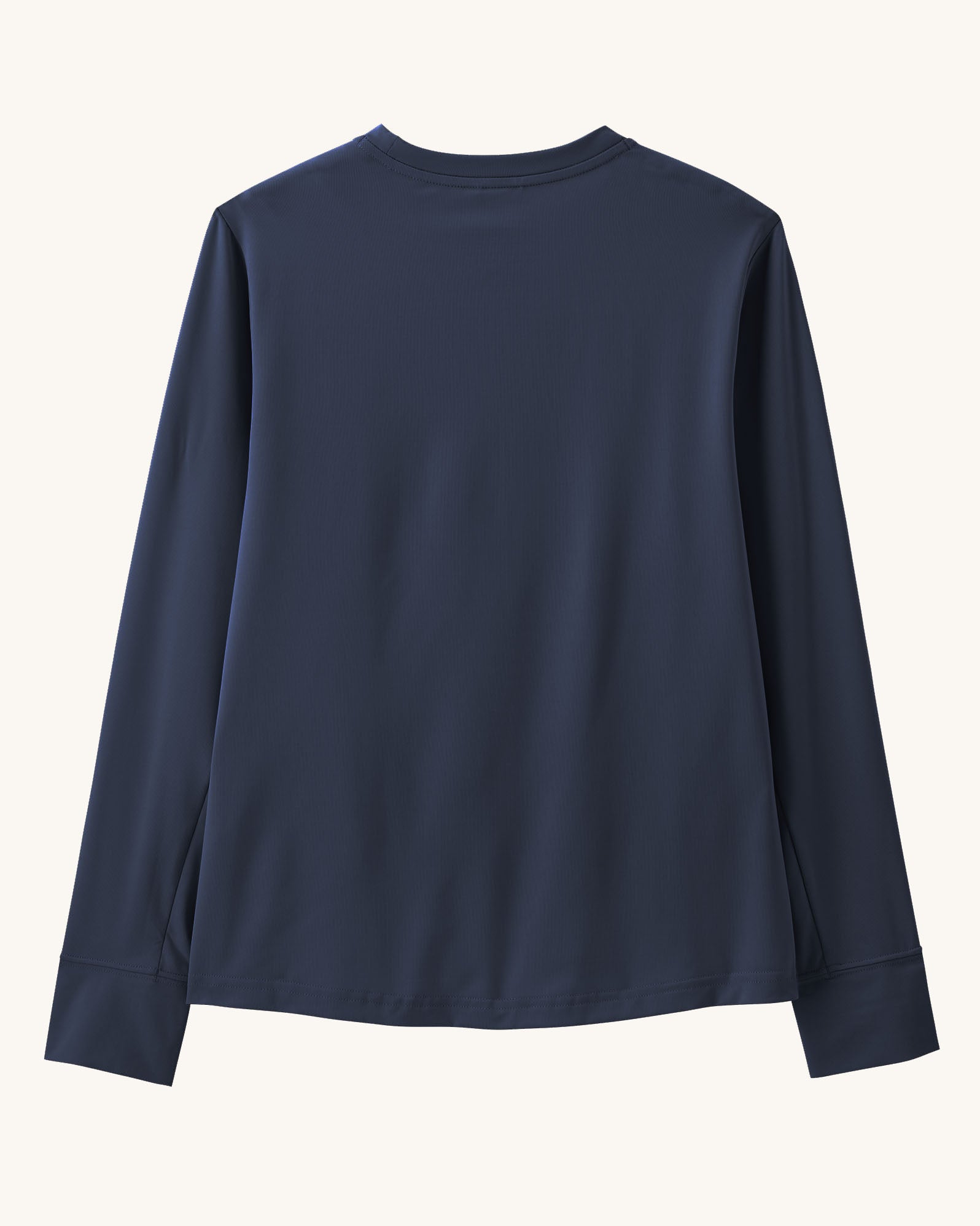 Back of Patagonia kids long sleeve capilene boardshort tshirt in navy