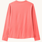 Back of Patagonia kids long sleeve capilene t-shirt in pink 