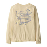 Patagonia kids long sleeve graphic top in skisel/undyed natural available at Babipur. showing the cool animal graphic on the back