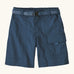Patagonia kid's outdoor everyday 6 inch shorts in dark blue quick release buckle belt.