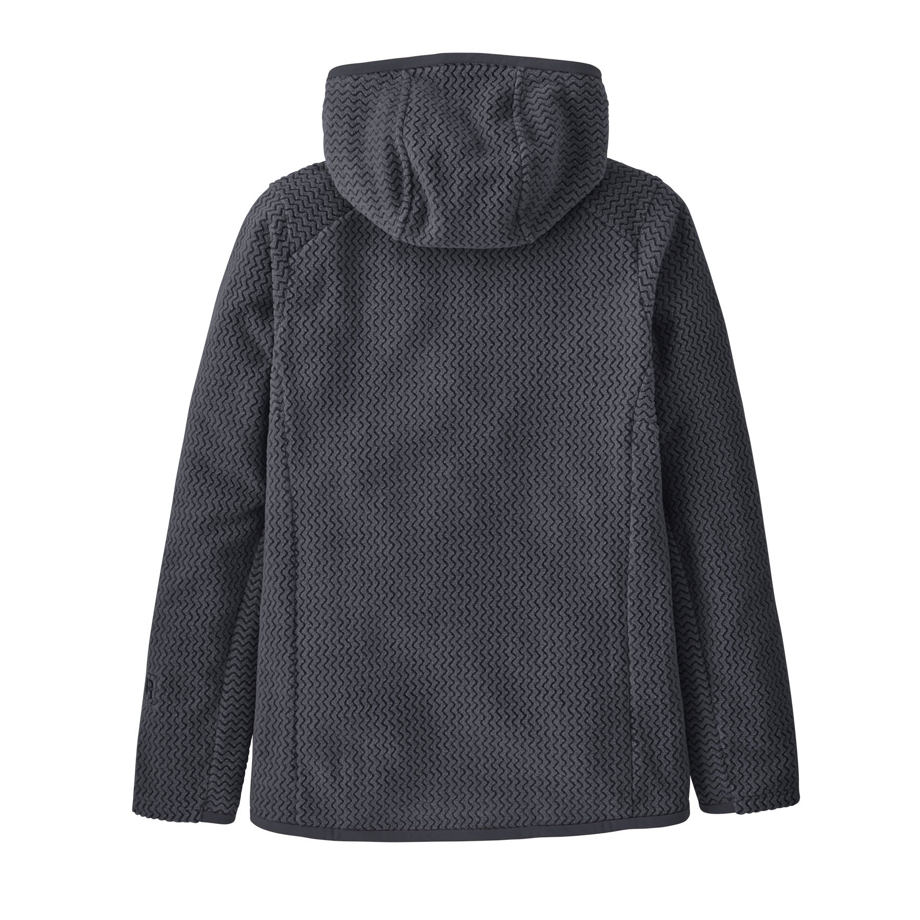 Patagonia kids R1 air full zip hoody in smolder blue available at Babipur showing the back and hood detail