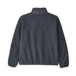 The back of the Patagonia kids synchilla fleece jacket in smolder blue available at Babipur.