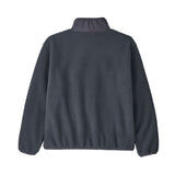 The back of the Patagonia kids synchilla fleece jacket in smolder blue available at Babipur.