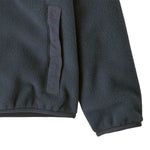 Patagonia kids synchilla fleece jacket in smolder blue available at Babipur showing the side pocket and cuff detail