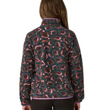 The back of an adult wearing the Patagonia women's synchilla jacket in spirea dried vanilla available at Babipur.