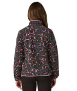 The back of an adult wearing the Patagonia women's synchilla jacket in spirea dried vanilla available at Babipur.