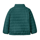 The back of the Patagonia little kids down sweater in cascade green available at Babipur.