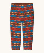 Patagonia little kids micro d bottoms in diamond stripe/sizzle red. available at Babipur A 100% recycled polyester soft fleece trouser with a retro geometric design