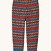Patagonia little kids micro d bottoms in diamond stripe/sizzle red. available at Babipur A 100% recycled polyester soft fleece trouser with a retro geometric design
