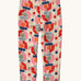 Patagonia little kids micro d bottoms in stamped floral/natural. A 100% recycled polyester soft fleece style trousers in cream with a retro multicoloured florad design