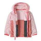 A Patagonia little kids micro d snap t jacket in moment pink available at Babipur showing the inside detailing
