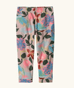 Patagonia 100% recycled polyester little kids micro d bottoms in pale pink with a repeating retro floral design