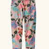 Patagonia 100% recycled polyester little kids micro d bottoms in pale pink with a repeating retro floral design