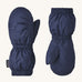 A pair of navy Patagonia mittens available at Babipur. Features elasticated cuffs for a snug fit