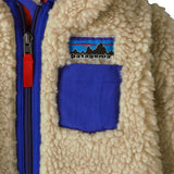 Patagonia little kids retro x hoody in dark natural available at Babipur showing small chest pocket detail