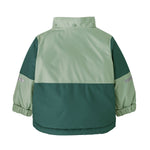 The back of the Patagonia little kids snow pile jacket in ellwood green available at Babipur