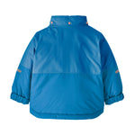 The back of the Patagonia little kids snow pile jacket in uplift blue available at Babipur