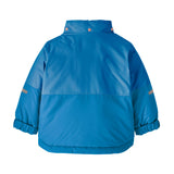 The back of the Patagonia little kids snow pile jacket in uplift blue available at Babipur