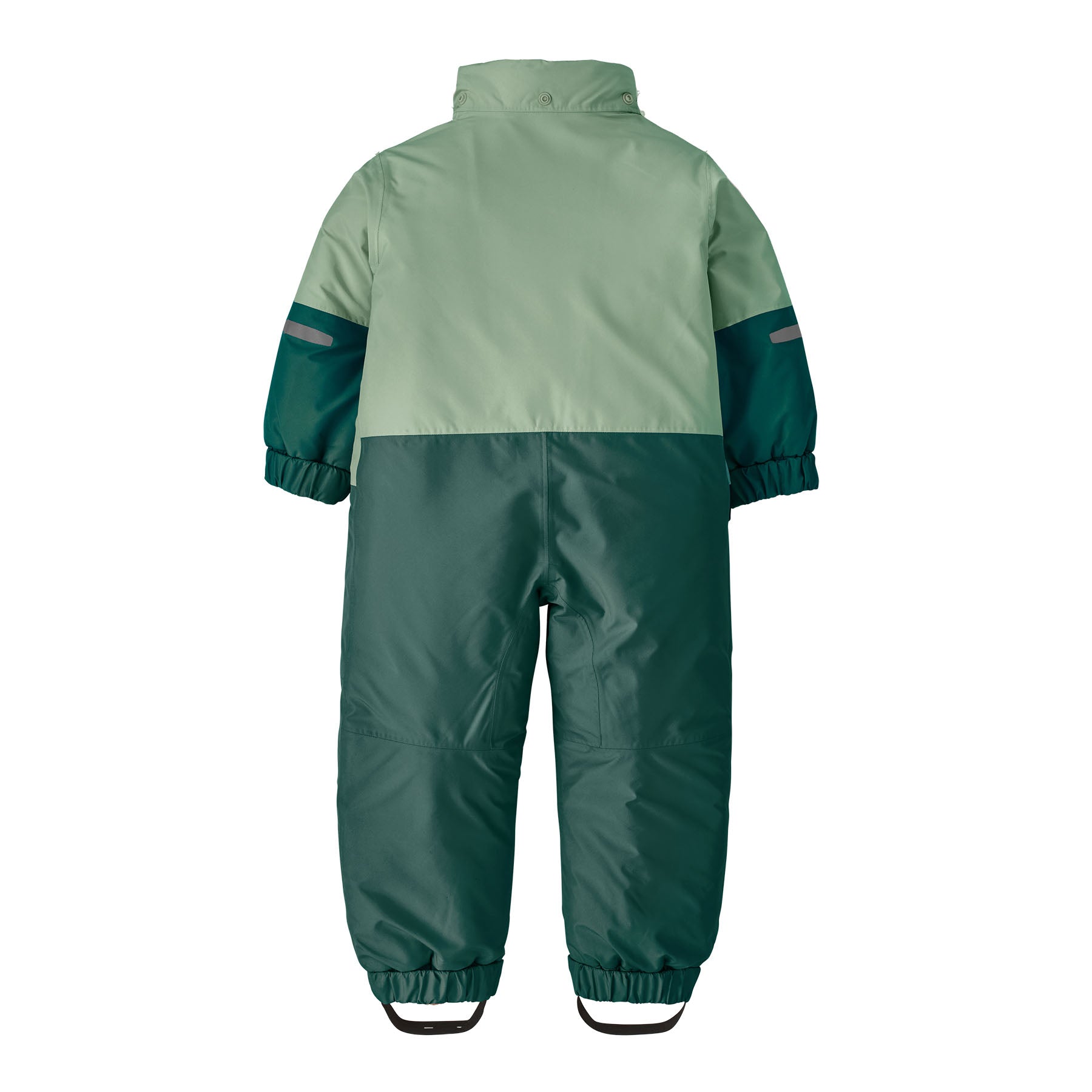 Patagonia little kids snow pile one piece in ellwood green available at Babipur showing the back detail