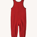 Back of Patagonia Little Kids Synchilla Fleece Dungarees in Amanita Red, warm cosy overalls for babies, for sale at Babipur.