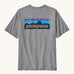 Patagonia men's responsibili t-shirt in grey with large logo patch on the upper back