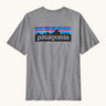 Patagonia men's responsibili t-shirt in grey with large logo patch on the upper back