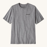 Patagonia men's responsibili t-shirt in grey with small brand text on the upper chest.