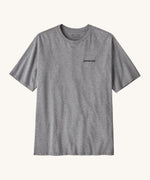 Patagonia men's responsibili t-shirt in grey with small brand text on the upper chest.