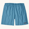 Patagonia quick drying men's baggies shorts in light blue. Shows 2 side pockets