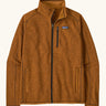 Patagonia men's lightweight better sweater jacket in cinnamon brown. Features full front zip, chest and side pockets.
