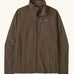 Patagonia men's better sweater jacket in Marlow brown. A soft rib knit style jacket with full front zip, chest and side pockets