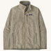 Patagonia men's better sweater jacket in light brown with speckled design. Shows a full length front zip, side pockets and zippered chest pocket