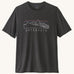 Patagonia men's capilene trail short sleeve t-shirt in black with mountain outline graphic on upper body