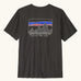Patagonia men's 100% organic cotton 73 skyline t-shirt in black with a mountain range logo on the upper back