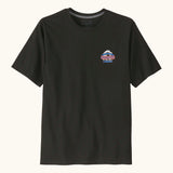 Patagonia men's great waves responsibili short sleeve shirt in black with a small wave logo on the chest