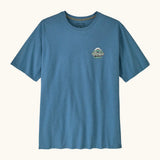 Patagonia men's great waves responsibili short sleeve shirt in blue with a small wave logo on the chest