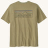 Patagonia men's responsibili t-shirt in green with large logo patch on the upper back
