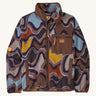 Patagonia Women's Synchilla Fleece Jacket - Currents. A retro print fleece jacket, in different shades of brown, blue and yellow