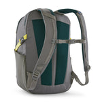 The Patagonia refugito day pack 26 litres in noble grey available at Babipur showing the padded shoulder straps and chest strap detail