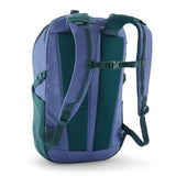 The Patagonia refugio 30 litres day pack in current blue available at Babipur showing the padded shoulder straps and chest strap detail