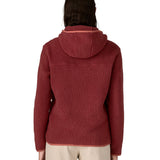 The back of the A Patagonia Women's Retro Pile Fleece Hoody Jacket in the Sequoia Red colour way available at Babipur. 