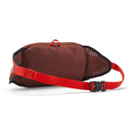 The back of the Patagonia terravia 5 litre hip pack available at Babipur showing the buckle fastener detail on the chest strap