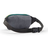 The back of the Patagonia terravia mini bum bag in noble grey available at Babipur showing the buckle fastener detail on the chest strap