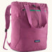 Patagonia terravia tote pack in bright purple with matching carrying handles, straps and a mesh side pocket