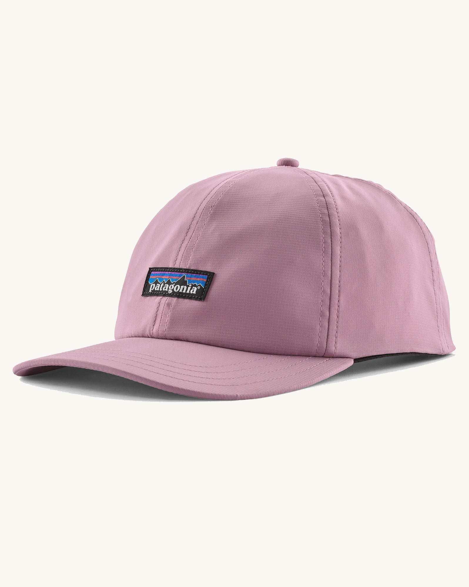 Patagonia recycled fast drying 100% nylon terrebonne cap in light purple. Shows a small brand patch on the front