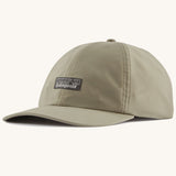 Patagonia recycled fast drying 100% nylon terrebonne cap in light green. Shows a small brand patch on the front